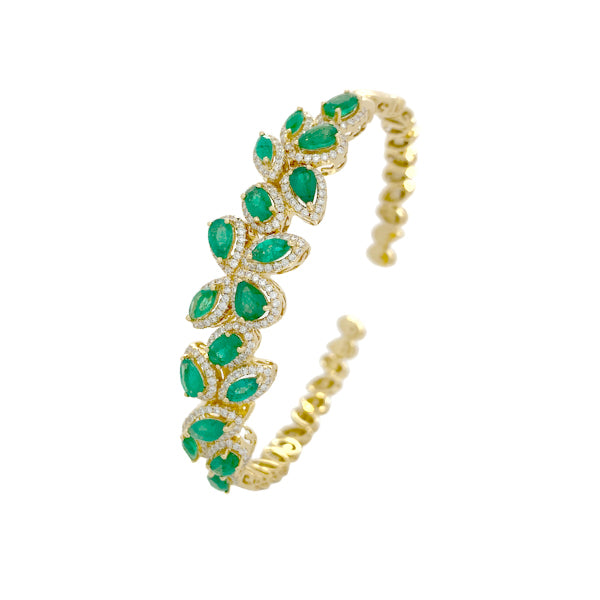 Emerald Petal Bangle
