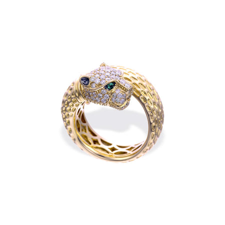 Leopard Head Diamond Ring