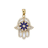 Navy Rumi Hamza Hand Necklace