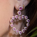 Heart Pink Sapphire Earring