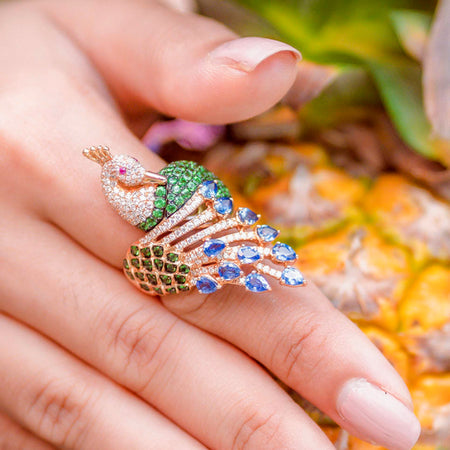 The Paradise Peacock Ring