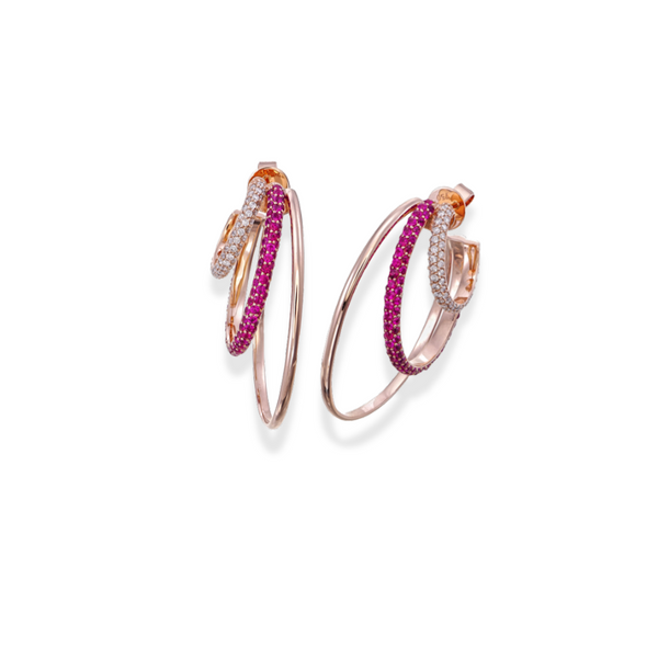 Ruby Multi Hoop earring