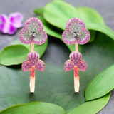 Pink Sapphire Ruby Petal Earring