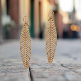 Diamond Feather earring