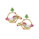 White Crown Hornbill Earring