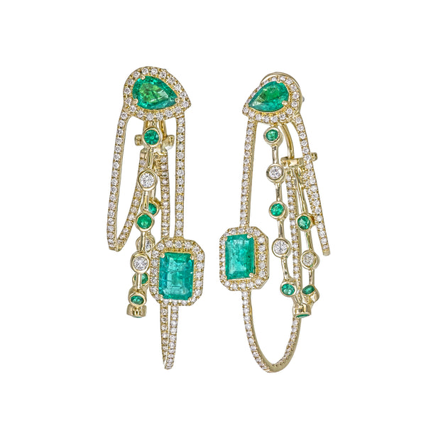 Party Emerald Hoops