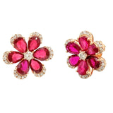 Flower Ruby Diamond Earring