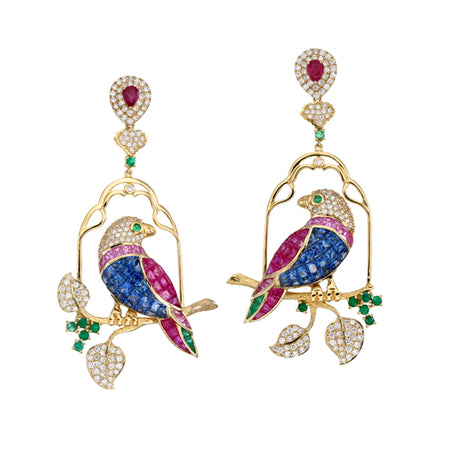 Crimson Sunbird Earring