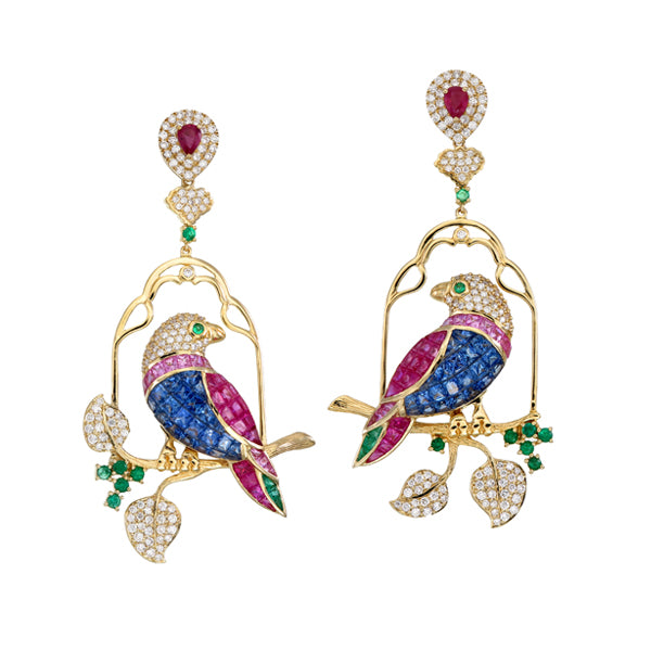 Crimson Sunbird Earring