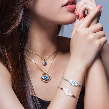 Navy Evil Eye Bracelet