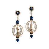Leopard Cage Lapis Earring