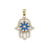 Turquoise Rumi Hamza Hand Necklace