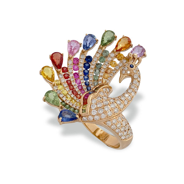 The Rainbow Peacock Ring