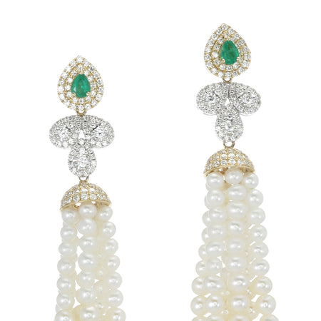 Retro Tassel Emerald Earring