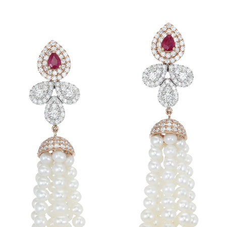 Retro Tassel Ruby Earring
